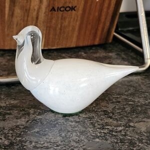 Art Glass Dove Pigeon White Bullicante Sommerso Bird Figurine Small Paperweight‎